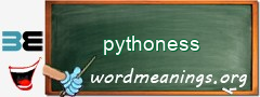 WordMeaning blackboard for pythoness